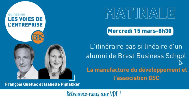 Isabelle Pijnakker, notre chargée de développement en Bretagne a animé une matinale « L’itinéraire pas si linéaire d’un alumni » lors des Voies de l’entreprise